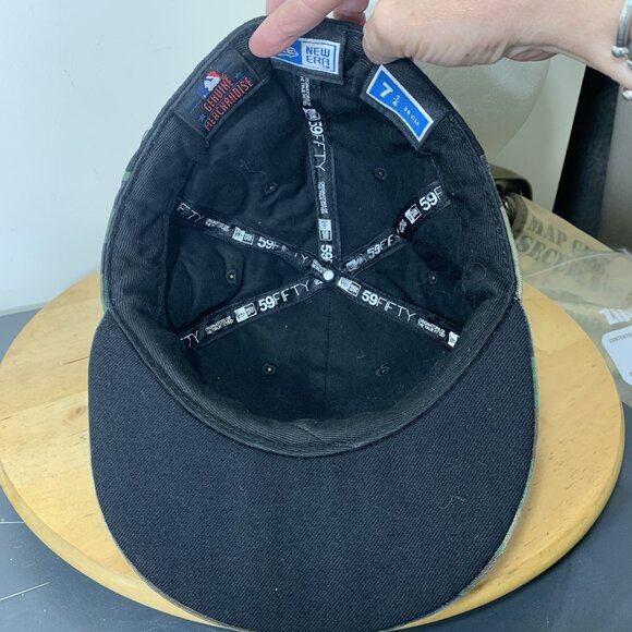 New Era Cap MLB All Over Team Logos 59Fifty Baseball Fitted Camo Hat  7 1/4 Rare - Picture 9 of 16